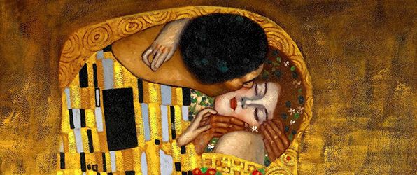 Detail of <i>The Kiss</i> (1907-08) by Gustav Klimt