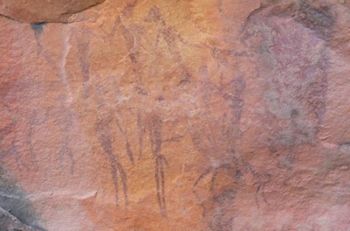 Cave paintings found in the caves of South Africa's Cederberg Mountains (date unknown).