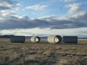 <i>Sun Tunnels</i> (1973-76) by Earth artist Nancy Holt installed in Great Basin Desert, Utah