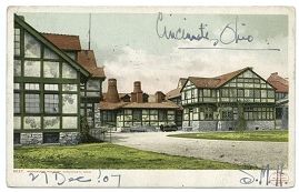 Postcard with image of Rookwood Factory for Studio Pottery, Cincinnati, Ohio