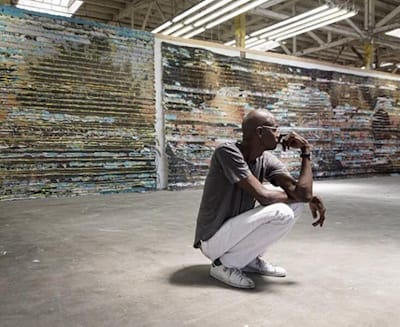 Bradford's Inglewood studio, the largest space he had worked in, encouraged his exploration of scale and his canvasing of aerial view or topographical maps of urban landscapes.