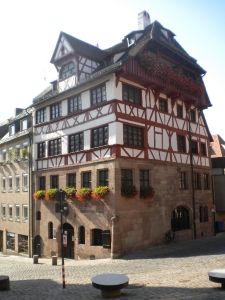 Dürerhaus in Nuremberg - Dürer's home and studio from 1509 - now offers guided tours of the historical rooms.