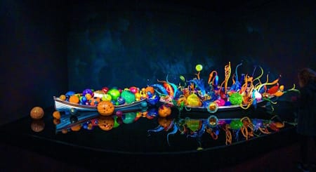 <i>Float and Ikebana Boats</i> (2012) by leading American Studio Glass artist Chihuly.