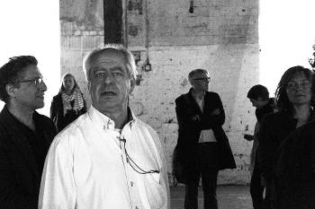 William Kentridge at the opening of his installation <i>The Refusal of Fourth dimension</i>, Documenta (13), 2012