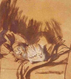 <i> داخلي مع ساسكيا في السرير </ i> (1641)