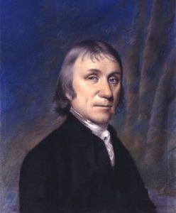 Portrait of Henry Hobson Richardson's maternal great-grandfather, Dr. Joseph Priestly (1794) by artist Ellen Sharples. He is remembered today for discovering oxygen.