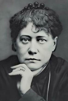 Helena Petrovna Blavatsky (1831-1891), 1877. Blavatsky's ideas significantly impacted Western esotericism and the New Age movement, emphasizing the existence of an ancient, universal wisdom underlying all religions.