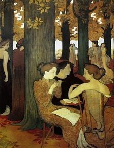 <i>Les muses au bois sacré</i>(1893) by the Les Nabi and Symbolist Maurice Denis