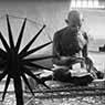 Gandhi at His Spinning Wheel (1946)