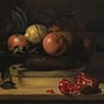 Bowl of Lemons and Oranges on a Box of Wood Shavings and Pomegranates (1630)