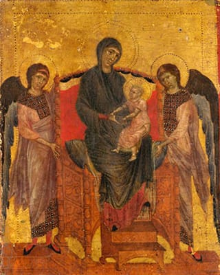 العذراء والطفل مع اثنين من الملائكة (حوالي 1280)