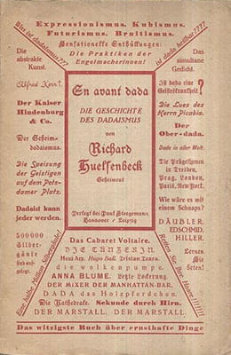 Cover page of En avant dada: die geschichte des Dadaismus (1920)