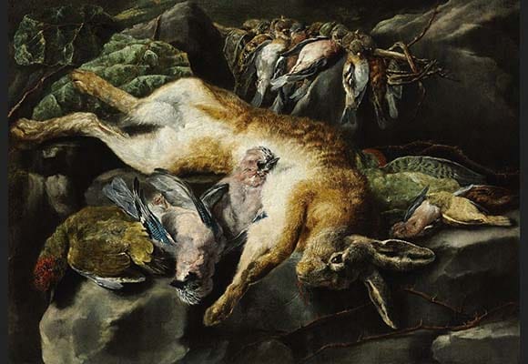 Jan Fyt (Jan Fijt): Still Life with Dead Hare and Birds (c. 1640s)