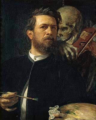 Arnold Böcklin: Self-Portrait with Death Playing the Fiddle (1872)